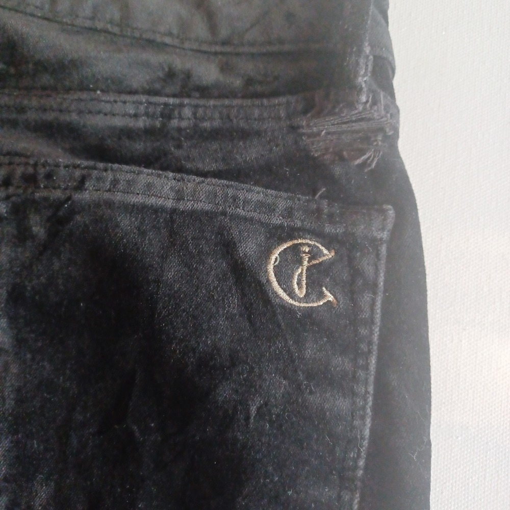 CJ by Cookie Johnson Womens Black Velvet Bootcut Pants Size 24 Stretch Cotton - Picture 5 of 8
